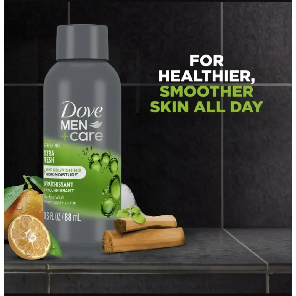 Dove Men+Care Extra Fresh Body & Face Wash Travel Size Bundle